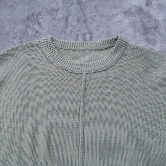 Sweater Womens L Green Knit Vest Pullover Cardigan Crew Neck Sleeveless Preppy - Picture 3 of 11